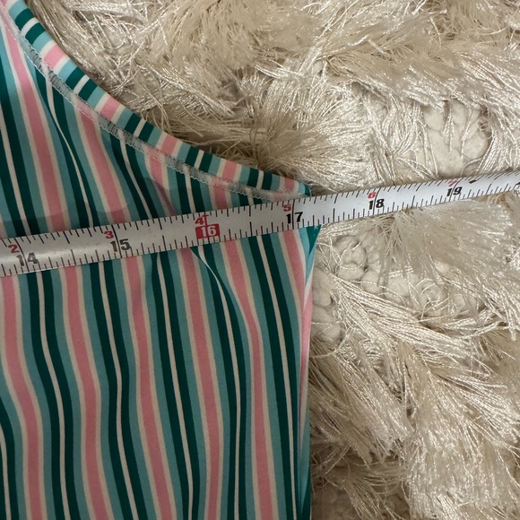 ✨ 🆕 Addison Bay Racquet Striped Print Crew Neck Sleeveless Pleated Active 👗✨ - Picture 10 of 15